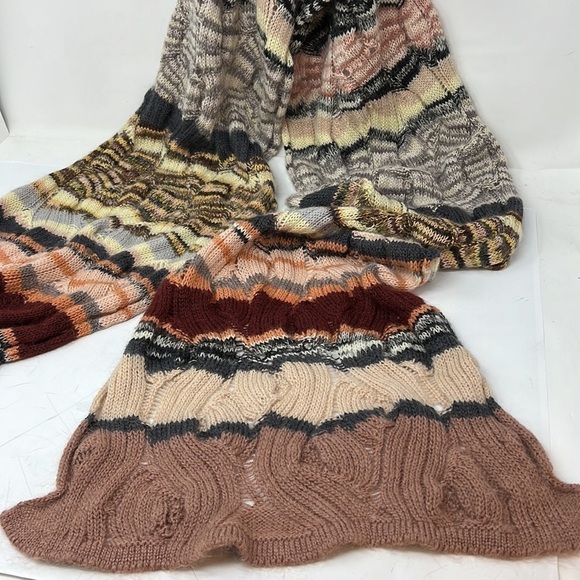108” Missoni Cashmere Wool Blend Long Wrap Scarf Shawl - Picture 6 of 7